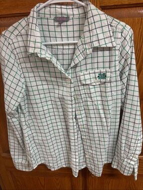 UG Apparel Marshall University White and Green Grid Button-Down Shirt Size S